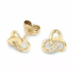äkta  guld örhängestift i 9 karat guld med zirkon - Gold Collection
