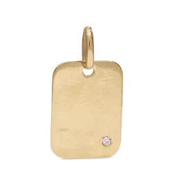fyrkantigt hängen i 9 carat guld 0,005 ct