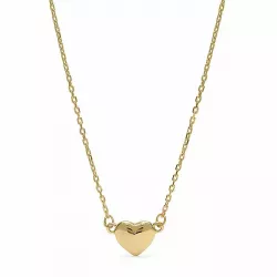 Simpel hjärta hängen med halskedja i 9 karat guld