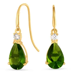 droppe örhängen i 9 karat guld med zirkon och zirkon - Gold Collection