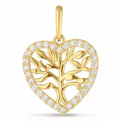 hjärta livets träd hängen i 9 karat guld