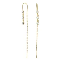 kedja örhängen i 9 karat guld med zirkon - Gold Collection