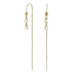 kedja örhängen i 9 karat guld med zirkon - Gold Collection