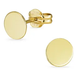6 mm runda örhängen i 9 karat guld - Gold Collection