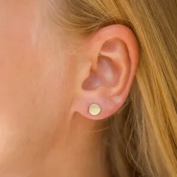 6 mm runda örhängen i 9 karat guld - Gold Collection