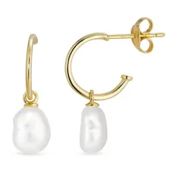 pärla halvcreol i 9 karat guld - Gold Collection