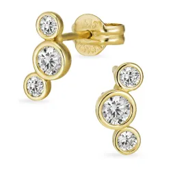 örhängen i 9 karat guld med zirkon - Gold Collection