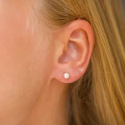 5 mm runda pärlörhängen i 9 karat guld - Gold Collection