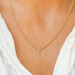 bokstav g hängen i 9 karat guld - My Letter