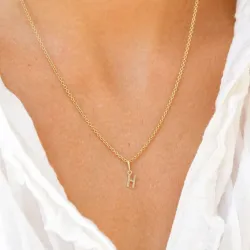 bokstav h hängen i 9 karat guld - My Letter