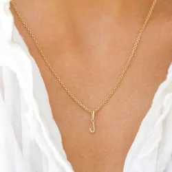 bokstav j hängen i 9 karat guld - My Letter