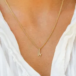 bokstav m hängen i 9 karat guld - My Letter