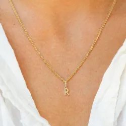 bokstav r hängen i 9 karat guld - My Letter