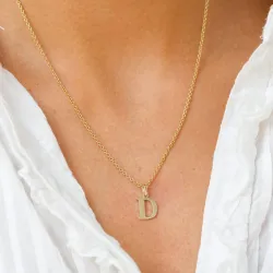 bokstav d hängen i 9 karat guld - My Letter