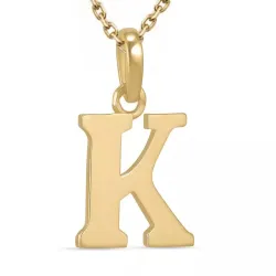 bokstav k halsband i förgyllt silver med hängen i 9 karat guld - My Letter