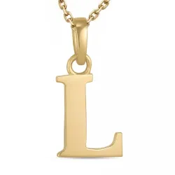 bokstav l halsband i förgyllt silver med hängen i 9 karat guld - My Letter