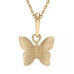 fjäril halsband i förgyllt silver med hängen i 9 karat guld - Gold Collection