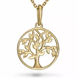 livets träd halsband i förgyllt silver med hängen i 9 karat guld - Gold Collection