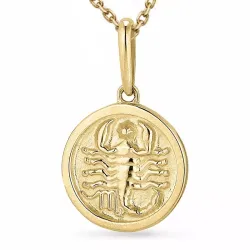 stjärnteck skorpionen halsband i förgyllt silver med hängen i 9 karat guld - Gold Collection
