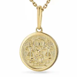 stjärnteck vågen halsband i förgyllt silver med hängen i 9 karat guld - Gold Collection