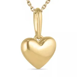 hjärta halsband i förgyllt silver med hängen i 9 karat guld