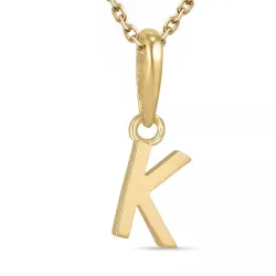 bokstav k halsband i förgyllt silver med hängen i 9 karat guld - My Letter