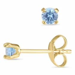 3 mm runda örhängen i 14 karat guld med zirkon - Gold Collection