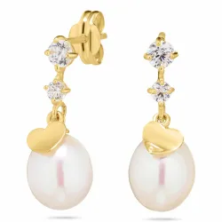örhängen i 14 karat guld med zirkon - Gold Collection