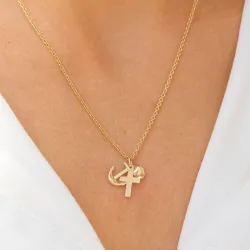 tro-hopp-kärlek hängen i 14 karat guld