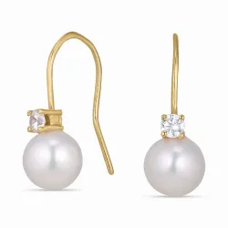 droppe örhängen i 14 karat guld med zirkon - Gold Collection