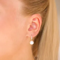 pärla örhängen i 14 karat guld med zirkon - Gold Collection