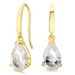 droppformad örhängen i 14 karat guld med zirkon - Gold Collection