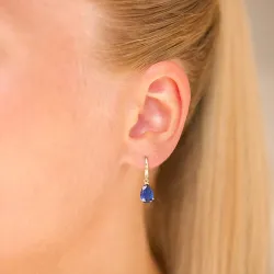 droppformad örhängen i 14 karat guld med safir och zirkon - Gold Collection