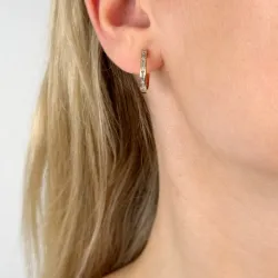 17 mm diamant creol i 14 karat guld med diamant och diamant och diamant 