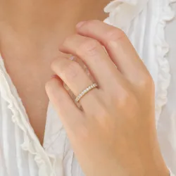 briljant alliancring i 14  karat guld 0,49 ct