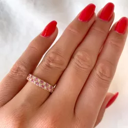 elegant rosa safir diamantring i 14  karat guld 0,247 ct 0,969 ct