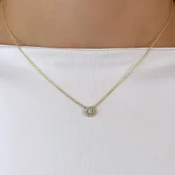 45 cm halsband med hängen i 14 karat guld 0,234 ct