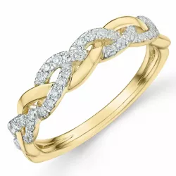 diamant ring i 14  karat guld- och vitguld 0,25 ct