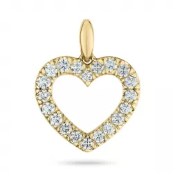 hjärta diamant hängen i 14  carat guld 0,50 ct