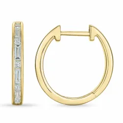 17 mm diamant creol i 14 karat guld med diamant och diamant och diamant 