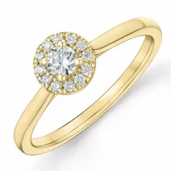 diamant ring i 14  karat guld 0,234 ct