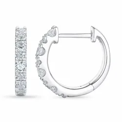 diamant creol i 14 karat vitguld med diamant