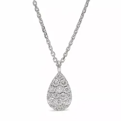 Droppformad hängen med halskedja i 14  carat vitguld 0,13 ct
