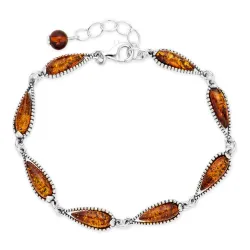 bärnsten armband i silver