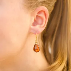 bärnsten örhängen i förgyllt silver