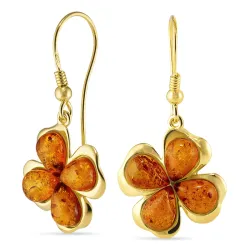 bärnsten örhängen i förgyllt silver