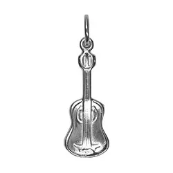 äkta  guitarr hängen i rhodinerat silver