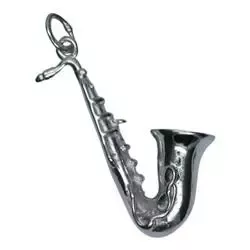 Saxofon hängen i silver