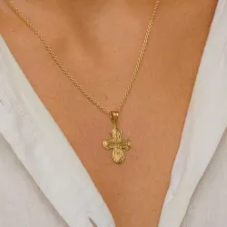 16 x 27 mm dagmarkors i förgyllt silver - Amoré