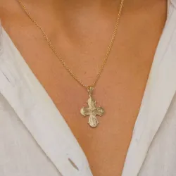 18 x 30 mm guld dagmarkors i 8 karat guld - Amoré